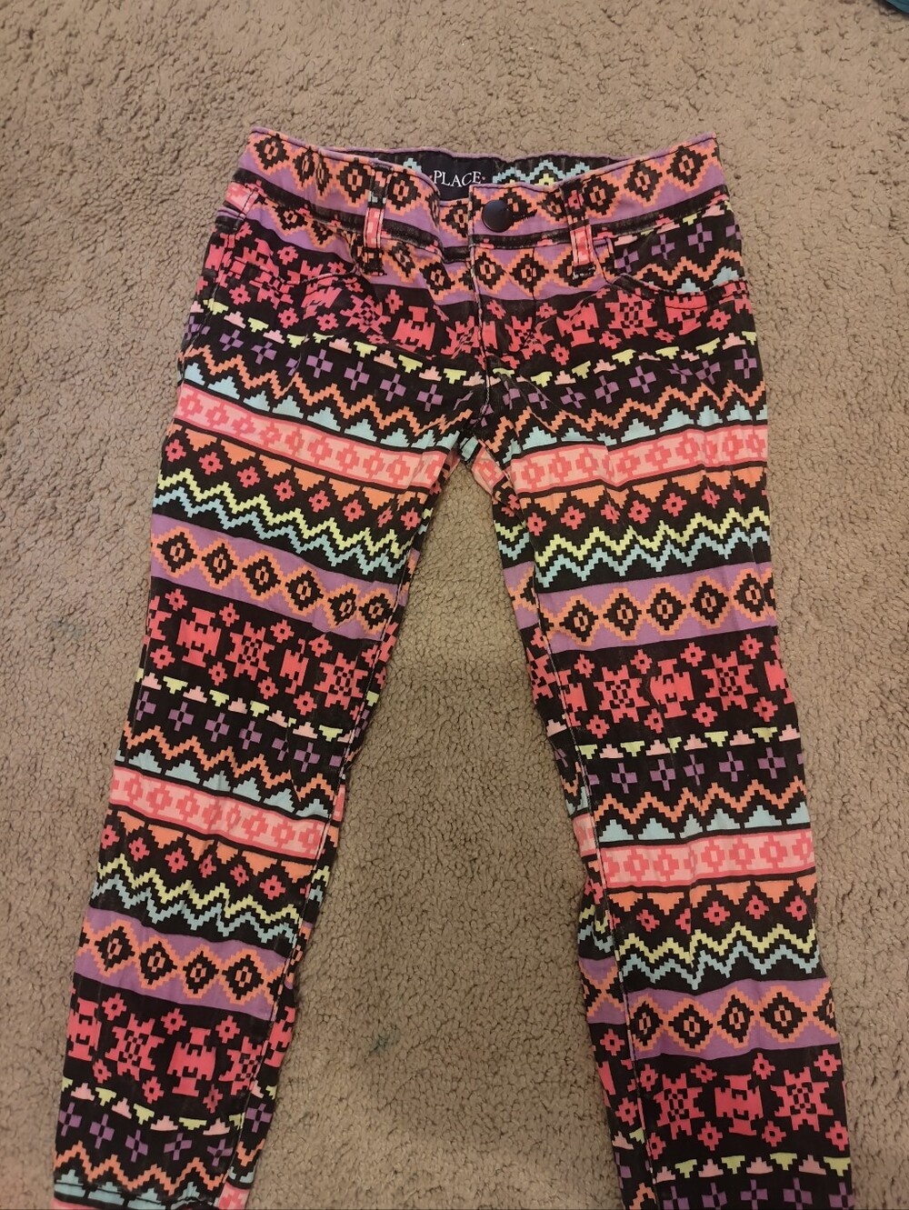 The Children's Place Multicolor Neon Aztec Jeggings